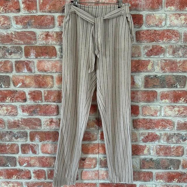 Vintage Women's Tailored Trousers - Grey/Cream - UK 10 on Productcaster.