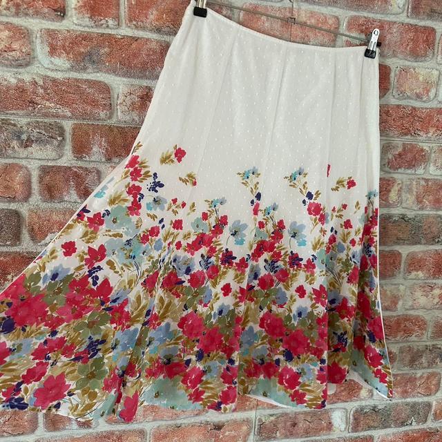 Per Una Women's Midi Skirt - White/Multi - UK 12 on Productcaster.