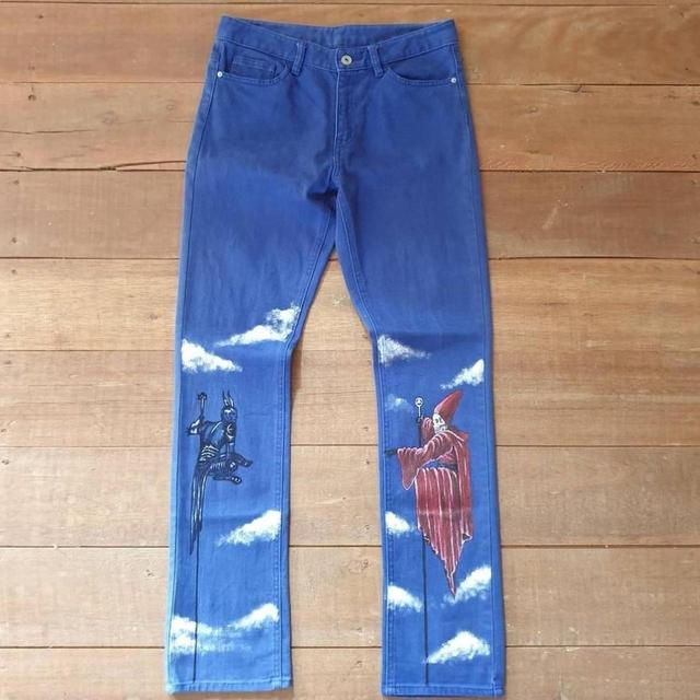 Custom Men's Jeans - Blue - 30" on Productcaster.