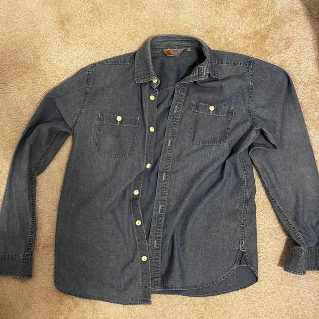 Carhartt Men's Shirt - Blue/Navy - M on Productcaster.