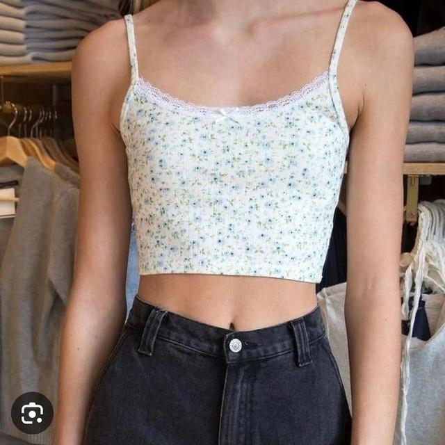 Brandy Melville Women's Crop top - White/Multi - One size on Productcaster.