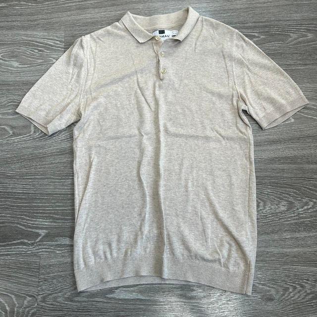 Topman Men's Polo shirt - Grey/Cream - S on Productcaster.