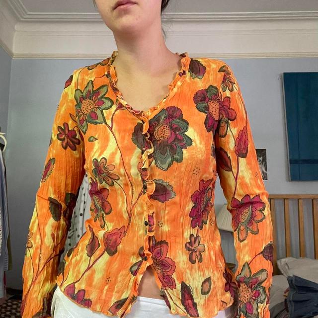 Vintage Women's Shirt - Orange/Green - 10 on Productcaster.