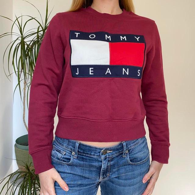 Tommy Hilfiger Women's Sweatshirt - Burgundy - XXS on Productcaster.