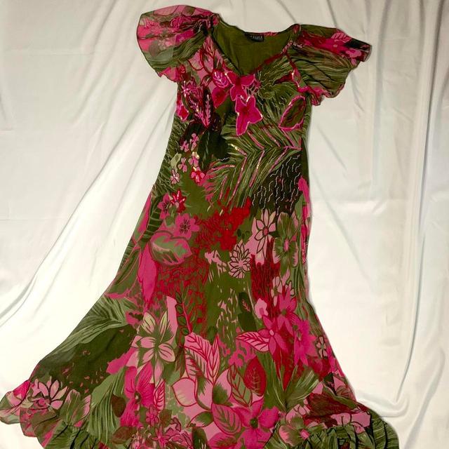 Vintage Women's Party Dress - Multi/Pink - 12 on Productcaster.