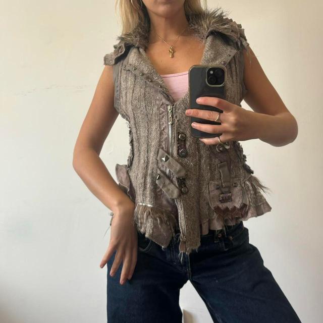 Women's Vest - Brown/Grey - S on Productcaster.