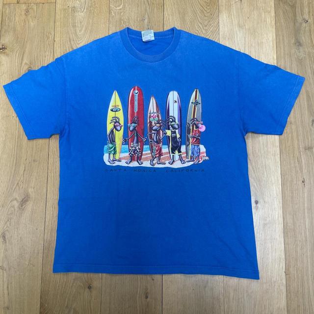 Vintage Men's T-shirt - Blue - XL on Productcaster.