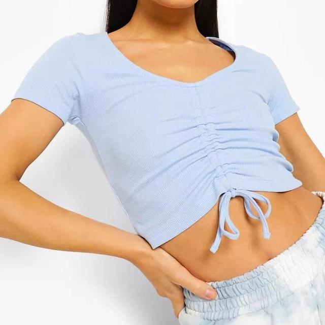 Boohoo Women's Crop top - Blue - 4 on Productcaster.