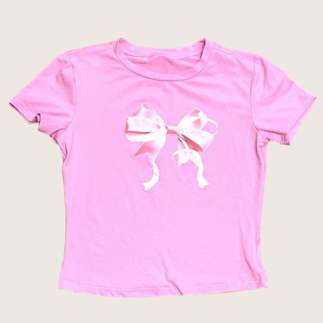 Preloved Women's T-shirt - Pink - M on Productcaster.