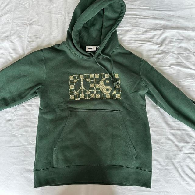 Obey Women's Hoodie - Green/Khaki - XS on Productcaster.