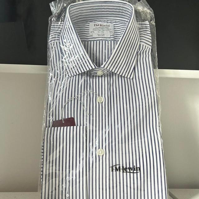 Men's Shirt - White/Blue on Productcaster.