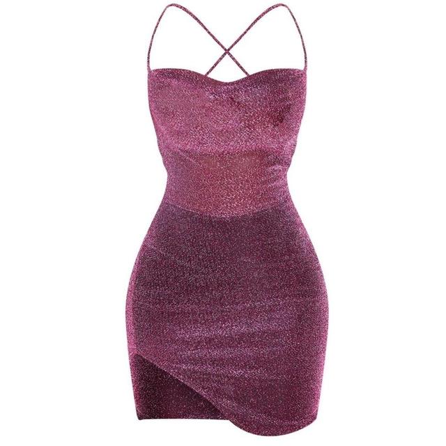 PrettyLittleThing Women's Bodycon Dress - Purple - 8 on Productcaster.