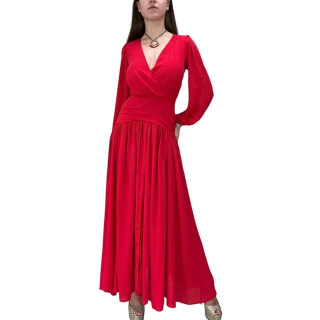 Vintage Women's Maxi Dress - Red - S on Productcaster.