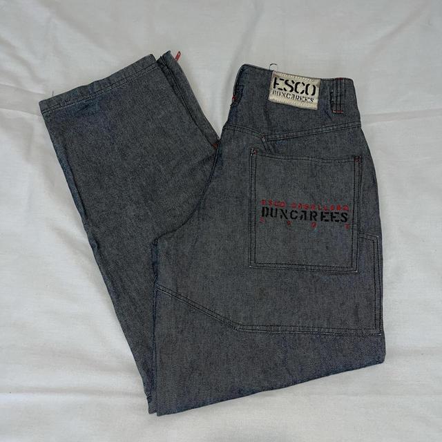 Men's Embroidered Jeans - Grey/Blue - 32" on Productcaster.