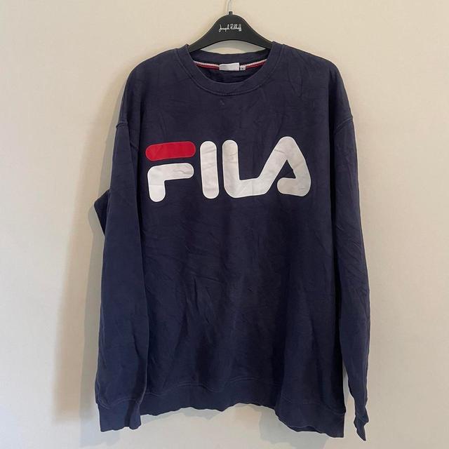 Fila Men's Sweatshirt - Navy - L on Productcaster.