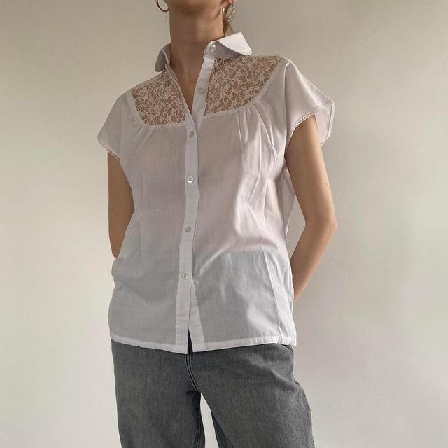 Vintage Women's Blouse - White - M on Productcaster.