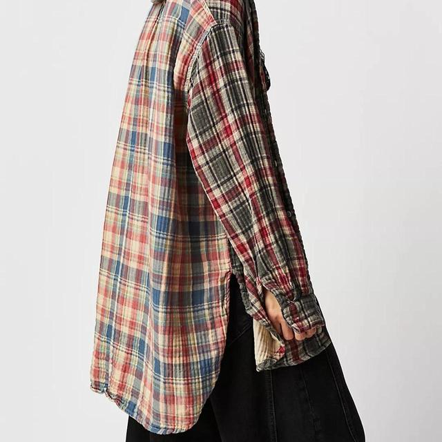 Free People Women's Shirt - Multi/Khaki - L on Productcaster.