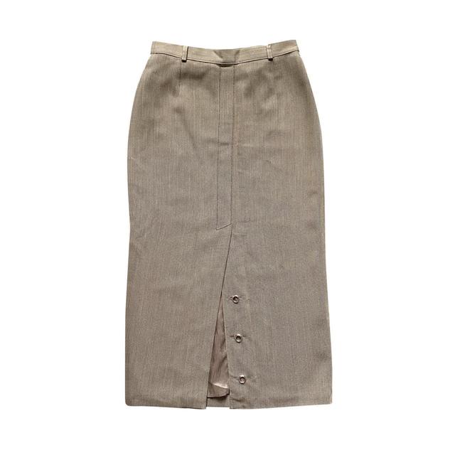 Vintage Women's Maxi Skirt - Cream/Brown - M on Productcaster.