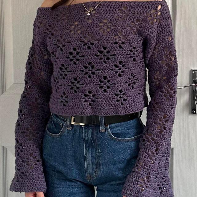 Handmade Women's Crop top - Purple - S on Productcaster.