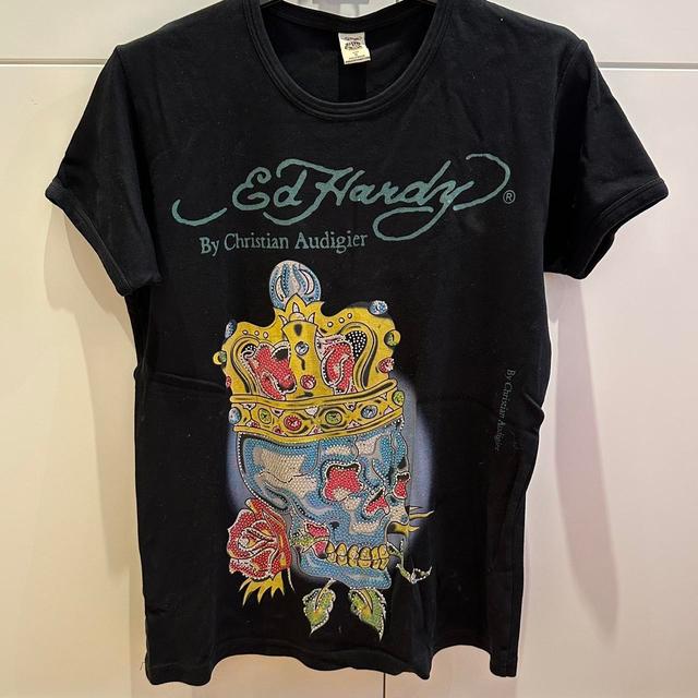 Ed Hardy Women's T-shirt - Black - S on Productcaster.