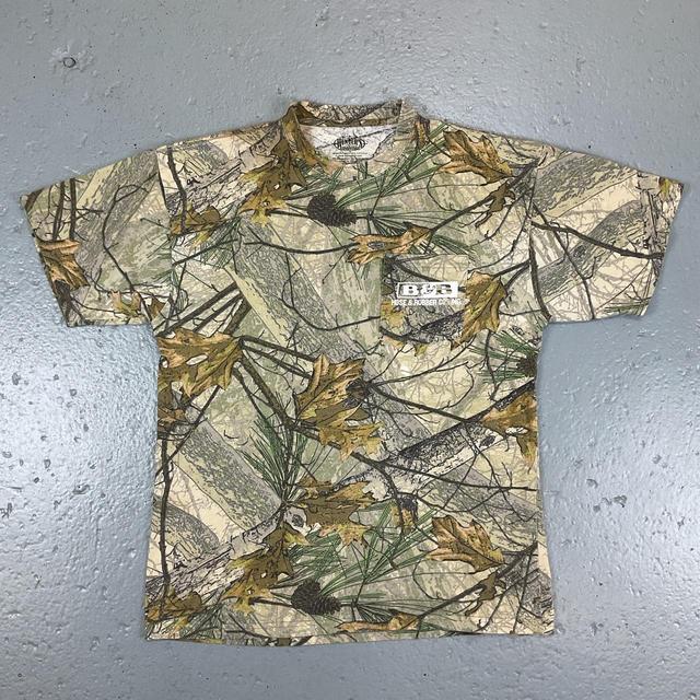 Vintage Men's T-shirt - Khaki/Multi on Productcaster.