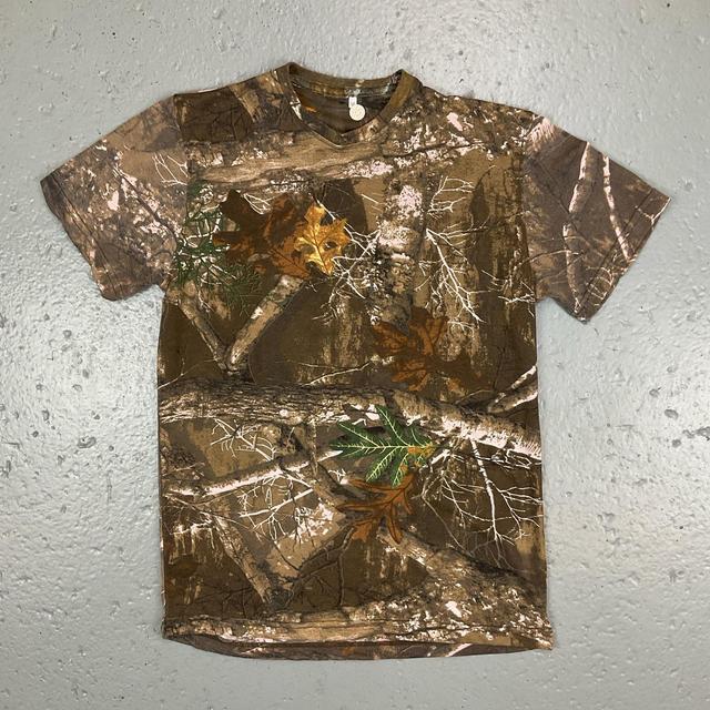 Vintage Men's T-shirt - Khaki/Multi - M on Productcaster.