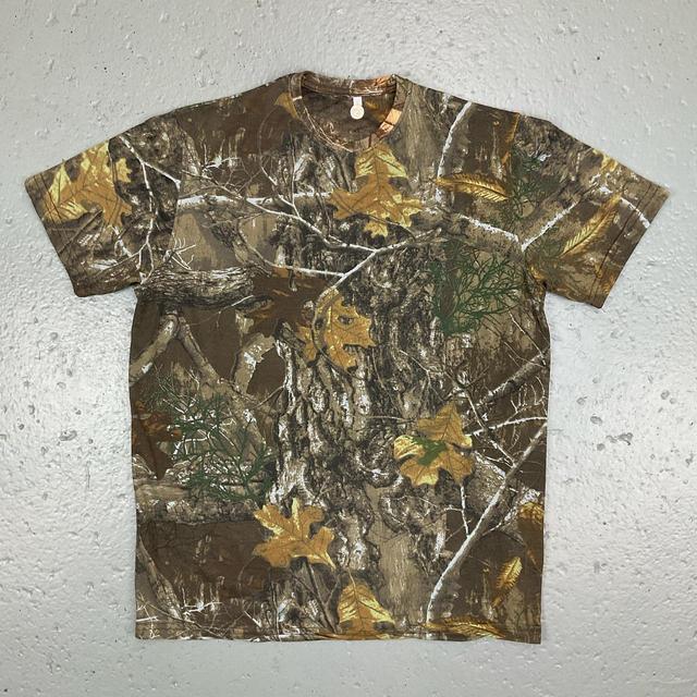 Vintage Men's T-shirt - Khaki/Multi - L on Productcaster.