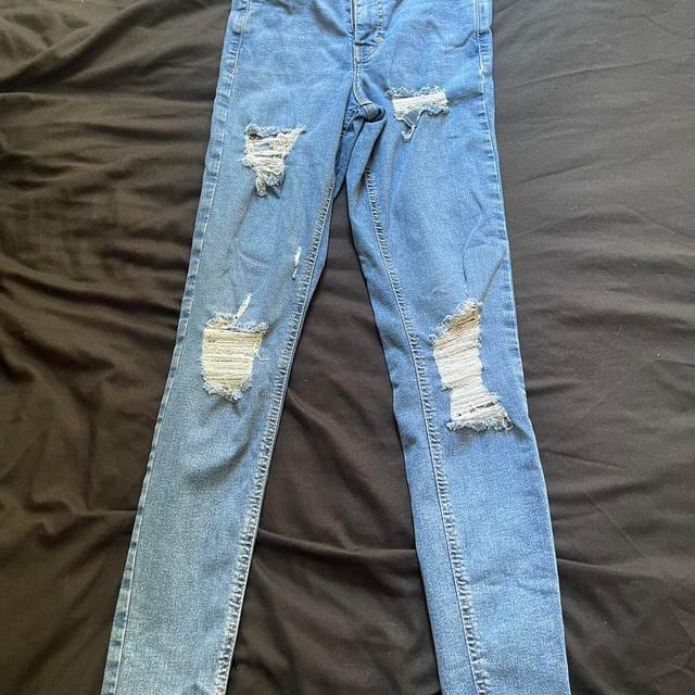 Topshop Women's Distressed Jeans - Blue - UK 8 on Productcaster.