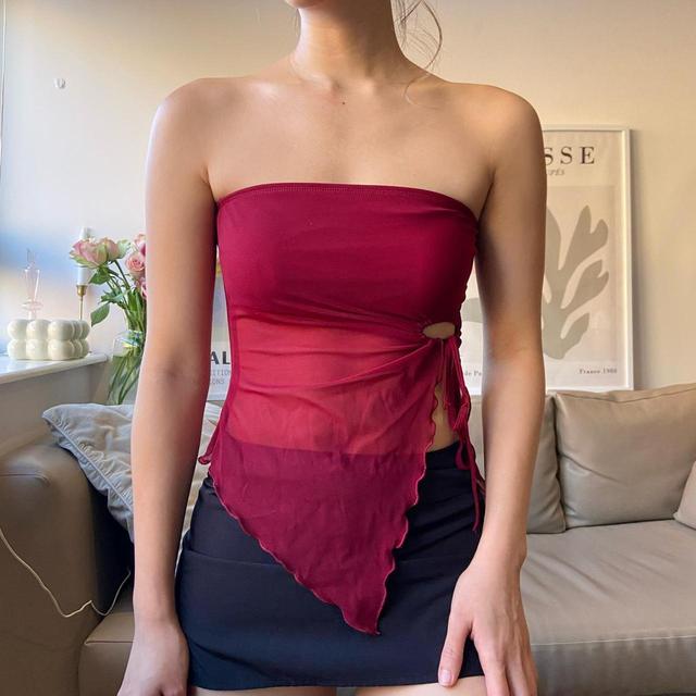 Women's Crop top - Red/Burgundy - XS on Productcaster.