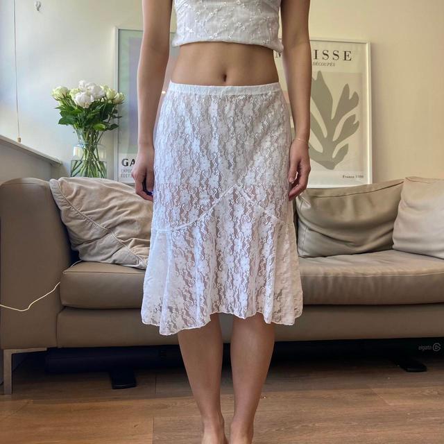 Women's Midi Skirt - White - S on Productcaster.