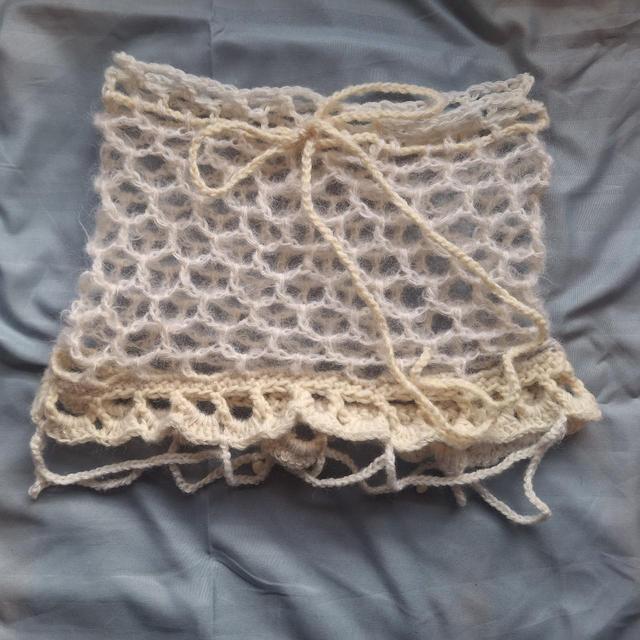 Handmade Women's Mini Skirt - Cream - One size on Productcaster.