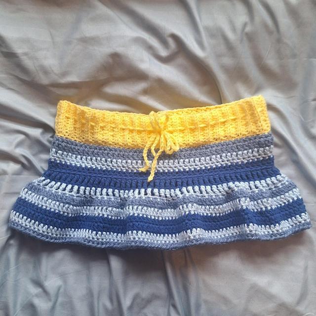 Handmade Women's Mini Skirt - Yellow - UK 8 on Productcaster.