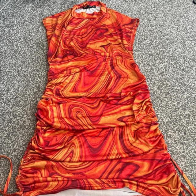 PrettyLittleThing Women's Dress - Orange/Multi - 12 on Productcaster.