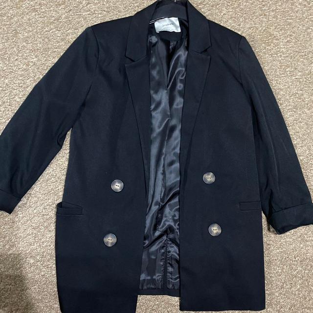 Stradivarius Women's Blazer Jacket - Navy/Black - S on Productcaster.