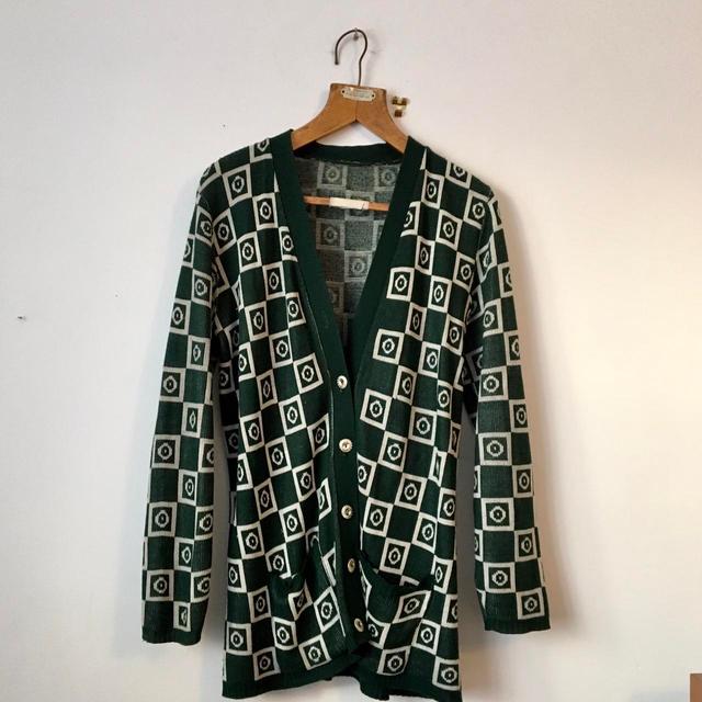 Women's Cardigan - Green/White - M on Productcaster.