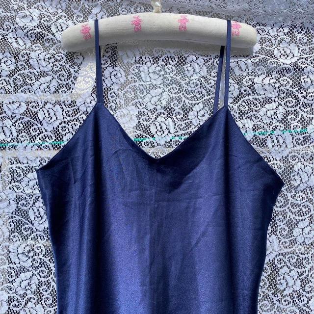 Vintage Women's Slip Dress - Navy on Productcaster.