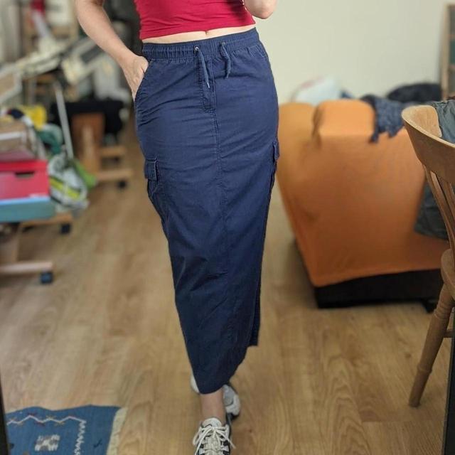 Vintage Women's Maxi Skirt - Navy - UK 6 on Productcaster.