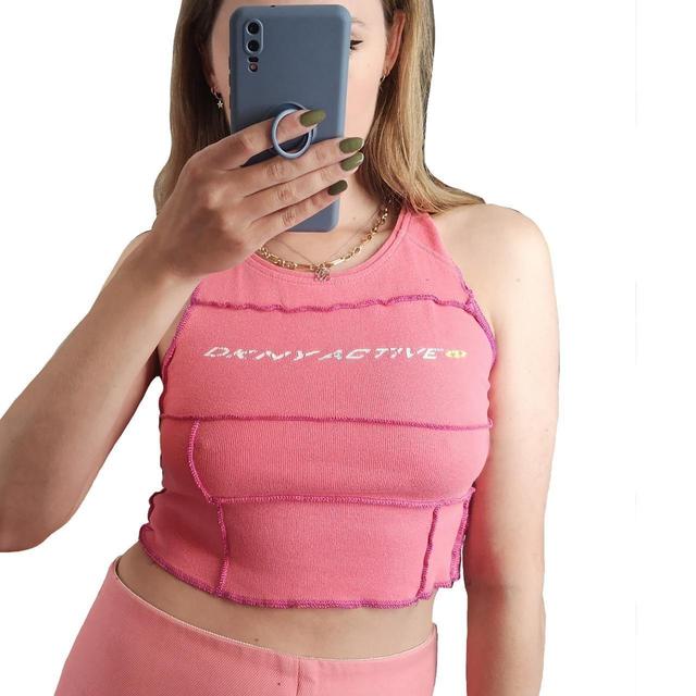 DKNY Women's Crop top - Pink - S on Productcaster.