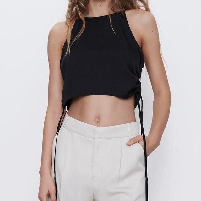 Zara Women's Crop top - Black - L on Productcaster.