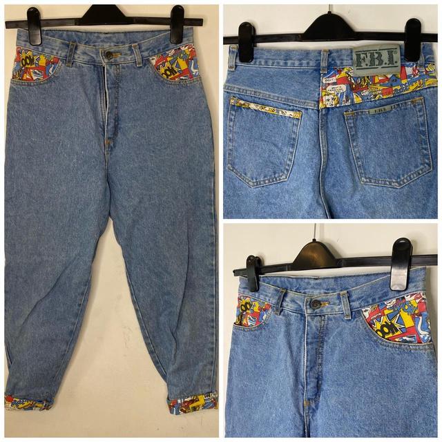 Vintage Women's Jeans - Blue/Multi - UK 14 on Productcaster.