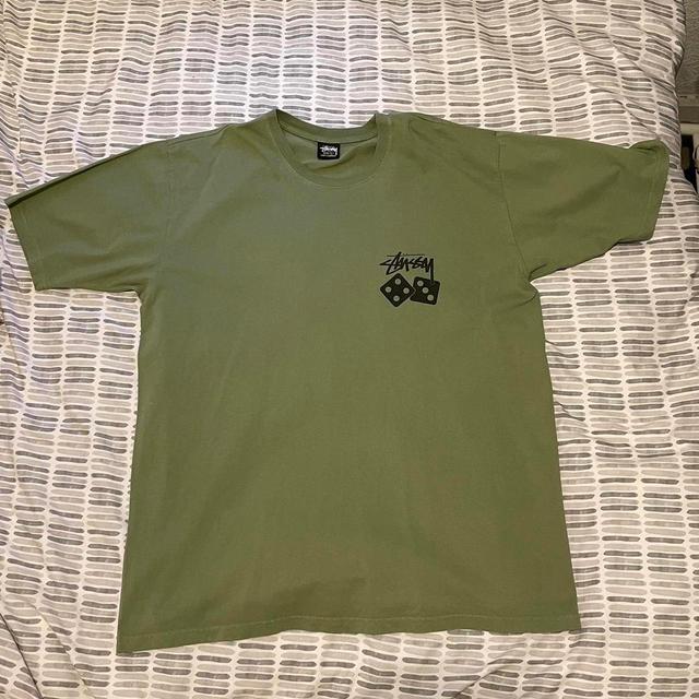 Stüssy Men's T-shirt - Green/Khaki - L on Productcaster.