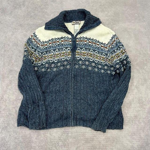 Vintage Women's Jumper - Blue - L on Productcaster.