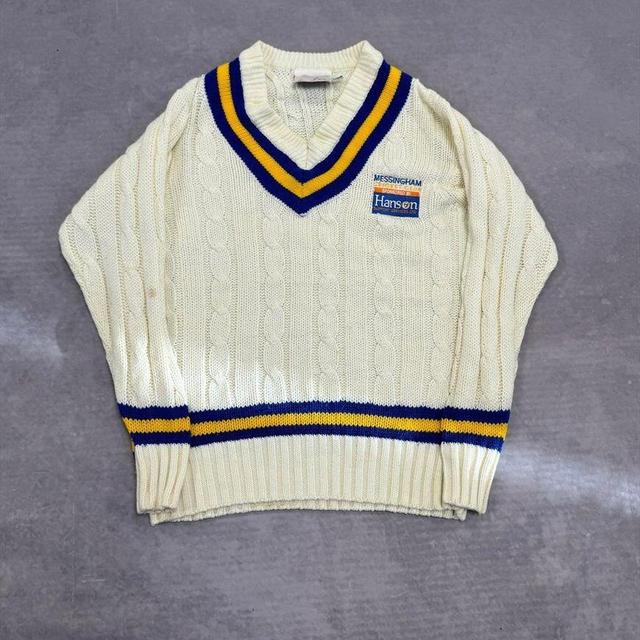 Vintage Men's Jumper - White - S on Productcaster.