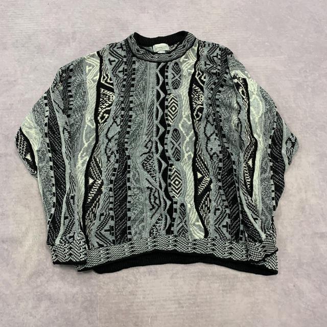 Vintage Men's Jumper - Black/Grey - XXL on Productcaster.