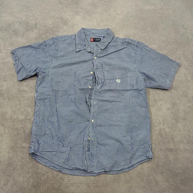 Chaps Men's Shirt - Blue/White - XL on Productcaster.