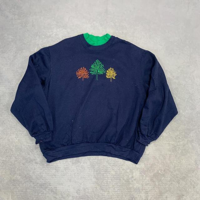 Vintage Women's Sweatshirt - Blue - L on Productcaster.