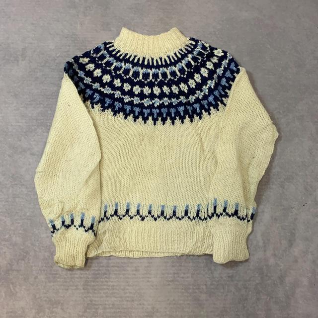 Vintage Men's Jumper - Cream - S on Productcaster.