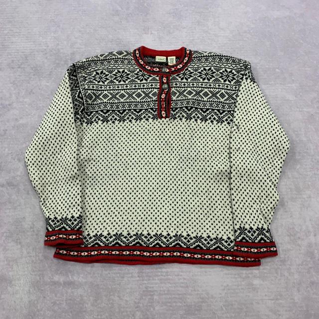 L.L.Bean Women's Jumper - Cream/Multi - XL on Productcaster.