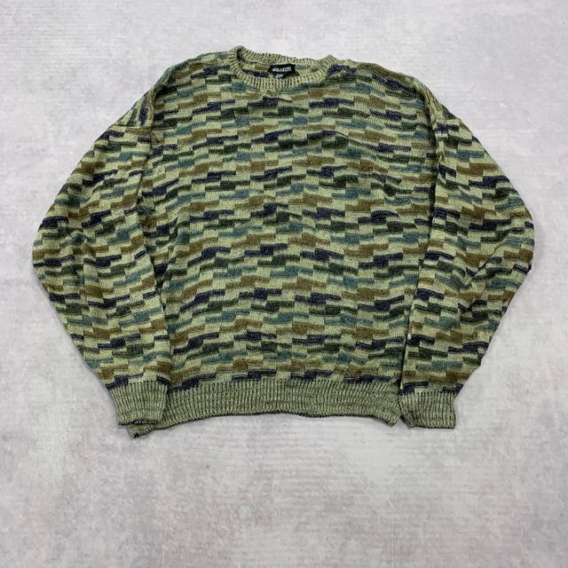 Vintage Men's Jumper - Green/Multi - XL on Productcaster.