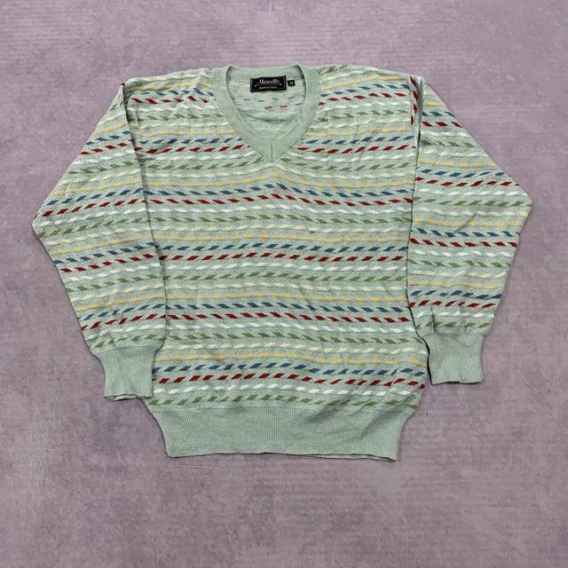 Vintage Men's Jumper - Green/Multi - M on Productcaster.